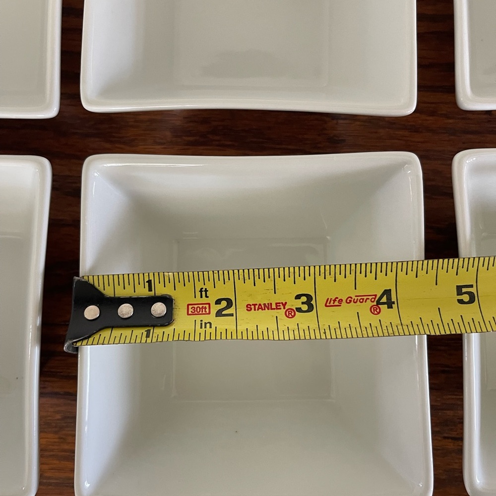 Set of 6 White Square Bowls - Picture 4 of 8
